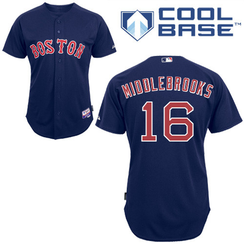 Will Middlebrooks #16 Youth Baseball Jersey-Boston Red Sox Authentic Alternate Navy Cool Base MLB Jersey